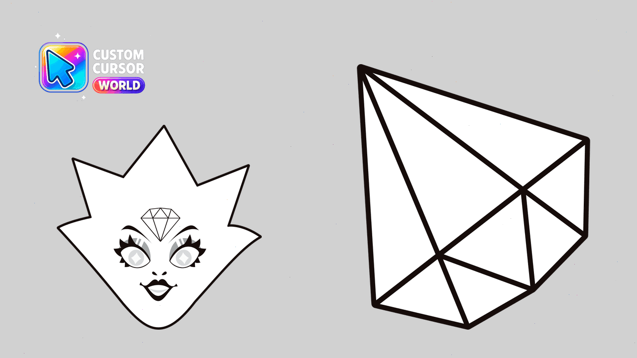 Прев'ю курсор-паку: White Diamond Custom Cursor Pack for Chrome & Edge