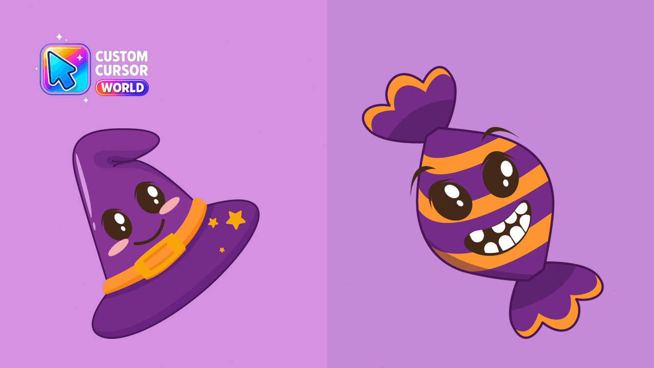 Прев'ю курсор-паку: Custom Halloween Cursor Pack - Witch Hat with Candy